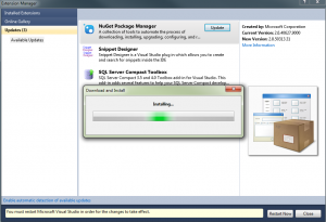 Extension manager update Nuget