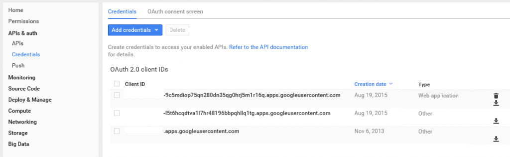 Google Developer Console Oauth2 credentials | Daimto
