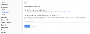 Create public API Browser key