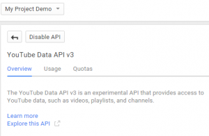 Enabled Google API